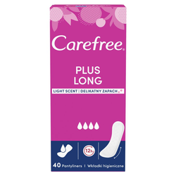 Carefree Plus Long Light Scent Wkładki higieniczne - delikatny zapach 40 sztuk