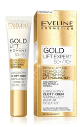 Eveline Cosmetics GOLD Lift Expert Luksusowy złoty krem napinający kontur oczu i ust 50+/70+ 15ml