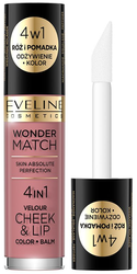 Eveline Wonder Match 4in1 Velour Cheek & Lip róż i pomadka w płynie 02 4,5ml