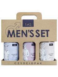 LaQ Men's Set Czyściopak Zestaw prezentowy męski Żele pod prysznic 3x500ml Ryszard + Ko Ziom + Doberman