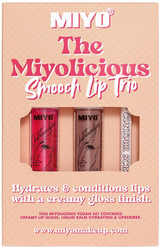 MIYO The Miyolicious Smooch Lip Trio vegańskie lip trio zestaw 3 produktów do makijażu ust 02 PECAN 3x4ml