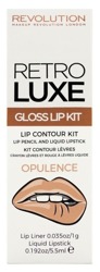 Makeup Revolution Retro Luxe Gloss Lip Kit Zestaw do ust Pomadka+Konturówka Opulence V4