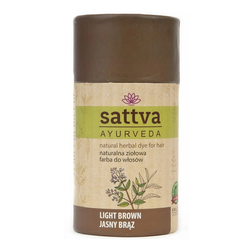 SATTVA AYURVEDA Naturalna ziołowa farba henna do włosów - LIGHT BROWN 150g
