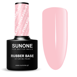 SunOne Rubber Base Kauczukowa baza hybrydowa Pink #06 12g