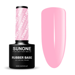 SunOne  Rubber Base Kauczukowa baza hybrydowa Pink #07 12g
