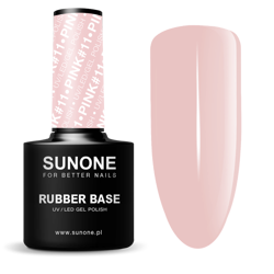 SunOne  Rubber Base Kauczukowa baza hybrydowa Pink #11 12g