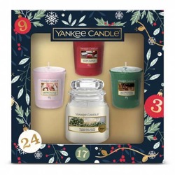 Yankee Candle Countdown To Christmas Zestaw prezentowy 3x świeca typu votive + świeca słoik mały 104g