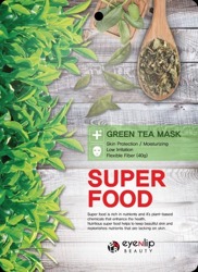 eyeNlip Beauty SuperFood Green Tea Maska w płachcie o działaniu ochronnym, nawilżającym i łagodzącym 23ml