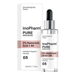 inoPharm PURE elements 2% HA + B5 Nawilżające serum do twarzy z 2% kwasem hialuronowym i prowitaminą B5 30ml