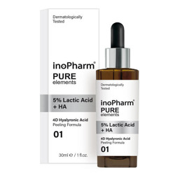 inoPharm PURE elements 5% Lactic Acid + HA Delikatny peeling do twarzy z 5% kwasem mlekowym i hialuronowym 30ml